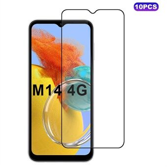 10 Stuks voor Samsung Galaxy M14 5G Schermbeschermer Zijde Print Rand Volledige Lijm Volledige Bedekking