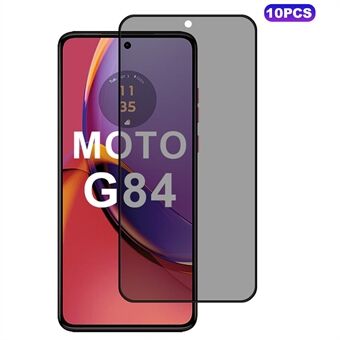 10 stuks / verpakking voor Motorola Moto G84 5G Anti-Spy Volledig Scherm Protector 2.5D Zijdeprint Film