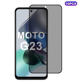 10 stuks / pak voor Motorola Moto G23 4G Anti-spiek schermbeschermer Zijdeprinten Volledige lijm