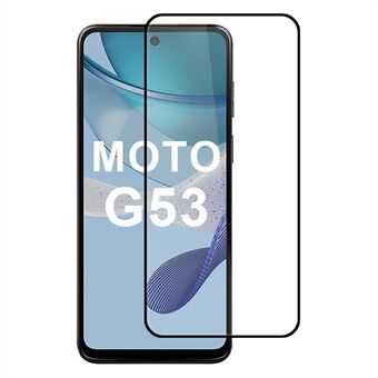 Voor Motorola Moto G53 5G Schermbeschermer 2.5D Zijdeprinten Volledige Lijm Volledige Dekking