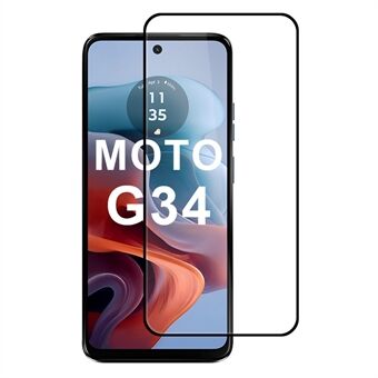 Voor Motorola Moto G34 5G Screenprotector Zijdeprint Volledige Lijm Hoog Aluminium-Siliciumglas