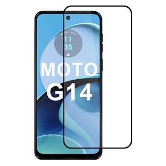 Voor Motorola Moto G14 4G Hoge Aluminium-Siliconen Glas Screen Protector 2.5D Zijde Printen