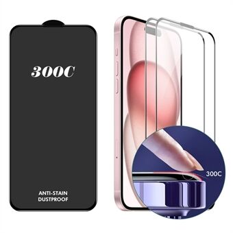 ENKAY HAT-PRINCE 2ST Voor iPhone 15 Screen Protector 300C Grote Boog Zijde Print Hoog Aluminium-Siliconen Glasfilm