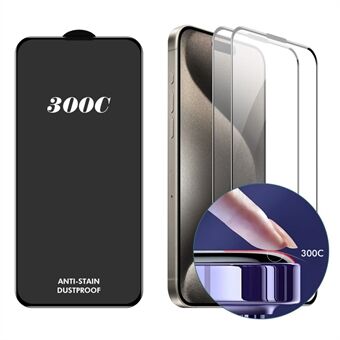 ENKAY HAT-PRINCE 2ST Voor iPhone 15 Pro Screenprotector 300C Grote Boog Zijdeprint Hoog Aluminium-Siliconen Glasfilm