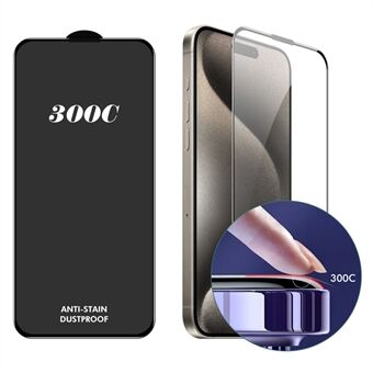 ENKAY HAT-PRINCE Voor iPhone 15 Pro Screenprotector 300C Grote Boog Zijde Print Hoog Aluminium-Siliconen Glasfilm