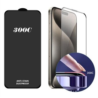 ENKAY HAT-PRINCE Voor iPhone 15 Pro Max Screenprotector 300C Grote Boog Zijdeprint Hoog Aluminium-Siliconen Glasfilm