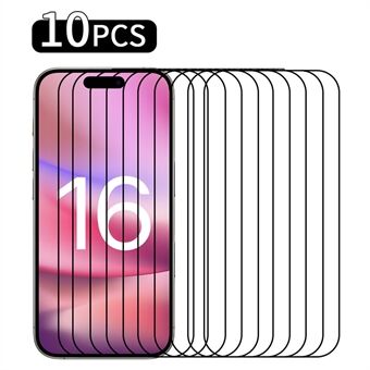 RURIHAI 10 Stuks Voor iPhone 16 Pro Max Hoog Aluminium-Siliconen Glasfilm 0.26mm 2.5D Secundaire Verharding Screenprotector