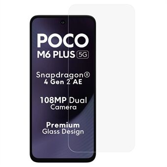 Voor Xiaomi Poco M6 Plus 5G Schermbeschermer Hoog Aluminium-Siliconen Glasfolie HD Helderheid 0,25 Arc Rand