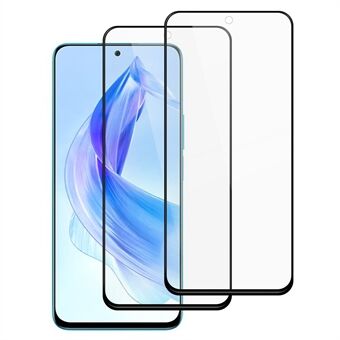 AMORUS 2 stuks voor Honor 90 Lite 5G screenprotector onbreekbare zijde bedrukt gehard glazen folie - Zwart