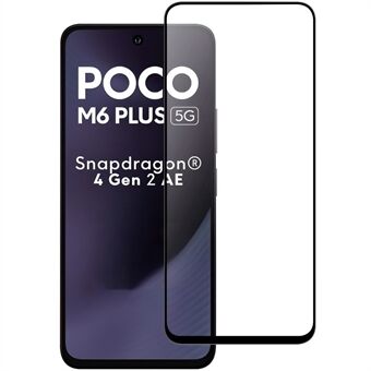 Voor Xiaomi Poco M6 Plus 5G AGC Glazen Screen Protector Volledige Lijm Zwarte Rand Schermfilm