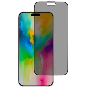 Voor iPhone 16 Pro Max Anti-Spy Screenprotector Volledige Lijm Zijde Print Zwarte Rand Gehard Glas Film met Anti-Stof Gaas