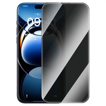 BASEUS Voor iPhone 16 Pro Max Anti-Spy Screenprotector Volledige Dekking Geharde Glas Film (Met Stof Filter)