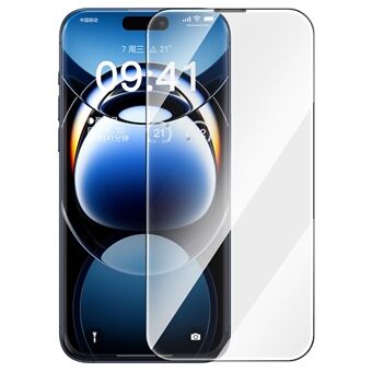 BASEUS Crystal Series Voor iPhone 16 Pro Screenprotector Volledige Bedekking Ultra Helder Gehard Glas Folie (Met Stof Filter)