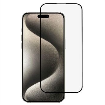 Voor iPhone 16 Plus / 15 Plus Gehard Glas Screen Protector Anti-Blauw-Licht Screen Film Zwarte Rand Zijdeprint Transparante Telefoonfilm