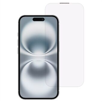 Voor iPhone 16 Schermbeschermer Kristalhelder Paarse Licht Gehard Glas Film Ingebouwd Stofvrij Gaas