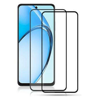 AMORUS 2 stuks Voor Oppo A80 5G / A60 4G / A3 Pro (Global) 5G Schermbeschermer Breukbestendig Zijdeprint Gehard Glas Film - Zwart