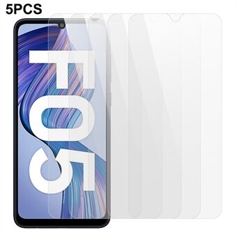 5 stuks schermbeschermer voor Samsung Galaxy F05, 0,3 mm 2,5D gehard glas helder film