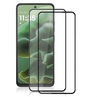 AMORUS 2 stuks Voor Motorola Moto G35 5G Screen Protector Schokbestendig Zijdedruk Gehard Glas Folie - Zwart