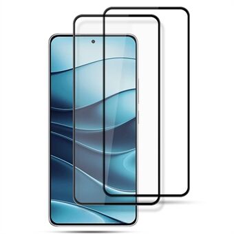 AMORUS 2 stuks voor Xiaomi Redmi Note 14 5G Schermbeschermer Schokbestendige Zijdeprint Gehard Glas Film - Zwart