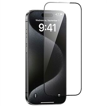 USAMS BH898 Voor iPhone 16 Pro Volledig Schermbeschermer 0,33mm Zijde Print Gehard Glas Film