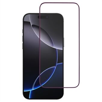 Voor iPhone 16 / 15 Gehard Glas Screenprotector 3D Gebogen Rand Elektrolytisch Gekleurde Frame