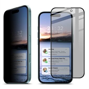 IMAK Voor iPhone 16 Anti-Spiek Gehard Glas Screenprotector Volledige Dekking