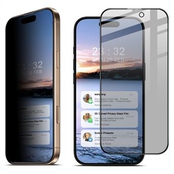 IMAK Voor iPhone 16 Pro Anti-Kijk Gehard Glas Schermbescherming Volledige Dekking