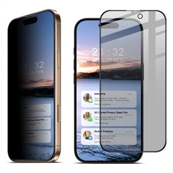 IMAK Voor iPhone 16 Pro Max Anti-Kijk Geharde Glas Screenprotector Volledige Dekking