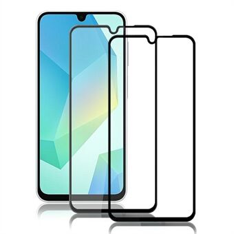 AMORUS 2 stuks voor Samsung Galaxy A16 5G / A16 4G Schermbeschermer Schokbestendig Zijde Print Geharde Glasfolie - Zwart