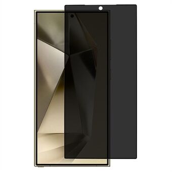 Voor Samsung Galaxy S25 Ultra Gehard Glas 180 Graden Anti-Gluren Film Zwarte Rand Volledig Scherm Beschermfolie met Vingerafdruk Ontgrendeling