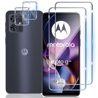 2 stuks voor Motorola Moto G64 5G / G54 5G Clear Geharde Glas Screenprotector Anti-Explosie Film + 2 stuks Cameralens Beschermer