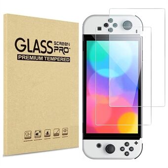 2 Stuks Voor Nintendo Switch OLED Gehard Glas Film 2.5D Arc Rand Transparante Screenprotector