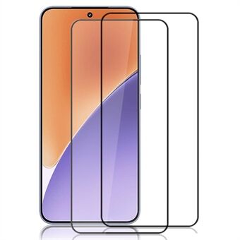 AMORUS 2 stuks Voor Xiaomi 15 Schermbeschermer Onbreekbare Zijde Print Gehard Glas Film - Zwart