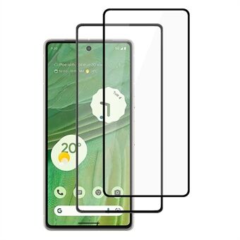 AMORUS 2 stks / set voor Google Pixel 7 5G HD gehard glas secundaire verharding zijde afdrukken Scratch volledige schermbeschermer - zwart