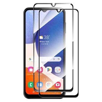 ENKAY HAT Prince 2 Stks / set Voor Samsung Galaxy A14 5G Anti-vingerafdruk Screen Protector 0.26mm 9H 2.5D Arc Edge Onbreekbaar Volledige lijm Hoge Aluminium-silicium Glas Film