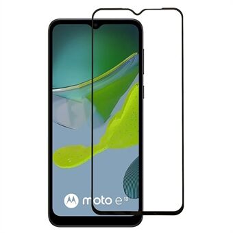 Voor Motorola Moto E13 4G Zijdedruk Gehard Glas Film Volledige Lijm Anti-explosie HD Full Screen Protector