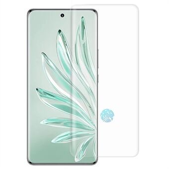 RURIHAI Voor Honor 70 Pro + 5G / 80 Pro 5G 3D Gebogen Screen Protector Ultra Clear UV Vloeistof Gehard Glas Film Ondersteuning Vingerafdruk Ontgrendelen