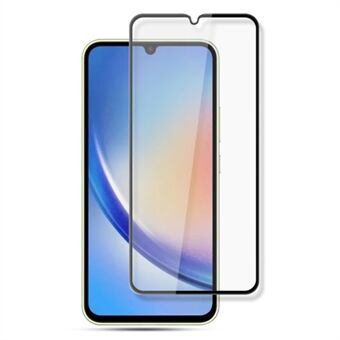 AMORUS voor Samsung Galaxy A34 5G HD helder gehard glas zijdedruk volledige lijm volledige schermbeschermer - zwart