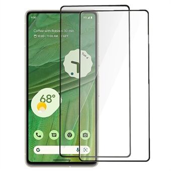 2 Stks/set Voor Google Pixel 7a Zwarte Edge Gehard Glas Telefoon Screen Protector Zijde Afdrukken Volledige Lijm Screen Film