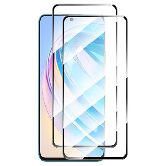 ENKAY HOED Prince 2 Stuks voor Honor X8a 4G Volledige Lijm Volledige Screen Protector 0.26mm 9 H 2.5D Hoge Aluminium-silicium Glas Zijde Afdrukken Film