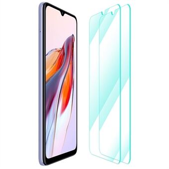 ENKAY HAT Prince 2 stks Screen Protector voor Xiaomi Poco C55 4G/Redmi 12C 4G, 2.5D 9 H 0.26mm Clear Hoge Aluminium-silicium Glas Film