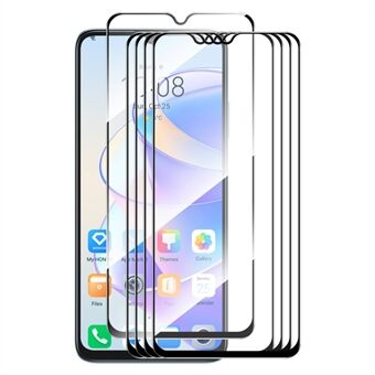 ENKAY HOED Prince 5 stks voor Honor X7a 4G Hoge Aluminium-silicium Glas Volledige Lijm 2.5D 9 H Screen Protector Zijde Afdrukken 0.26mm Beschermende Film