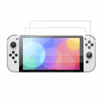 NORTHJO 2 stks A + gehard glasfilm voor Nintendo Switch OLED, 0.3 mm 2.5D schokbescherming schermbeschermer - transparant