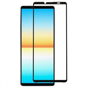 Screenprotector voor Sony Xperia 10 V Silk Printing Full Glue Tempered Glass Black Edge Screen Film