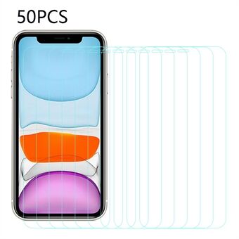 50 STUKS Gehard Glas Screen Protector voor iPhone 11 6.1 inch HD Screen Film Arc Edge Anti-stof Screen Protector