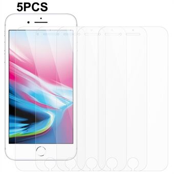 5 stks / set voor iPhone 7 / 8 / SE (2020) / SE (2022) 2.5D Gehard Glas Film 0.3mm HD Clear Telefoon Screen Protector