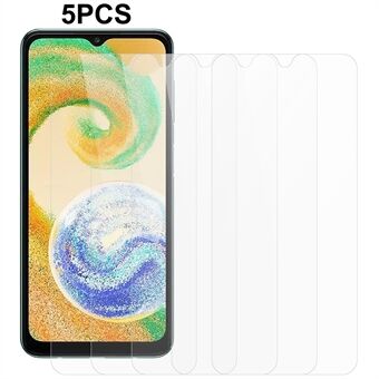 5 stks / set voor Samsung Galaxy A04s 4G (164,7 x 76,7 x 9,1 mm) gehard glas screenprotector 2.5D Arc Edge 0,3 mm HD smartphone schermfolie