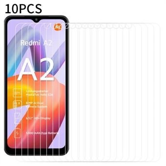 RURIHAI 10Pcs Voor Xiaomi Redmi A2 4G / A2 + 4G Anti- Scratch Screen Protector 0.18mm 2.5D HD Aluminium Glas Telefoon Screen Film