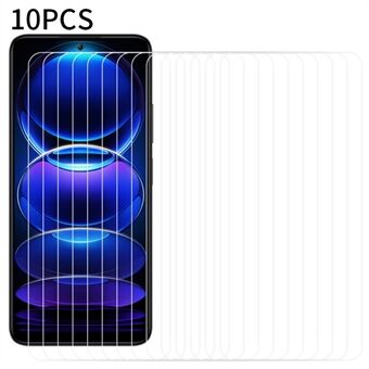 RURIHAI 10st Screen Protector voor Xiaomi Redmi Note 12 5G (China) / (India) / (Global) / Poco X5 5G, HD Clarity 0.18mm 2.5D Medium Aluminium Glas Film