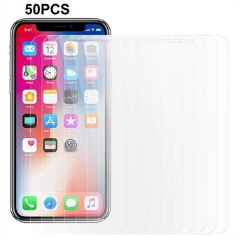 50 stks / set voor iphone x / xs gehard glas telefoon screen protector 2.5d 0.3mm onbreekbaar scherm film